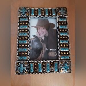 Turquoise and Gold Photo Frame